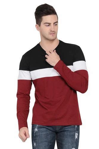 Plain Black White And Maroon Men Regular Fit Cotton T Shirt Round Neck