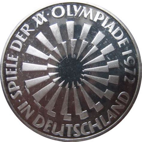 J401a 10 DM Gedenkmünze Olympia Spirale Deutschland 1972 G in PP offen