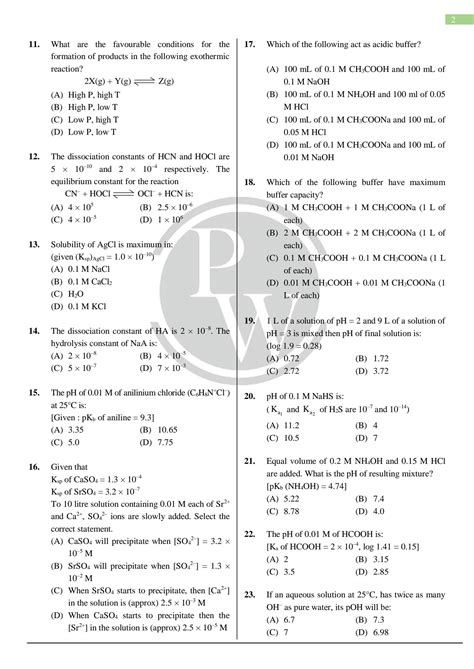 Solution Ionic Equilibrium Practice Sheet Studypool