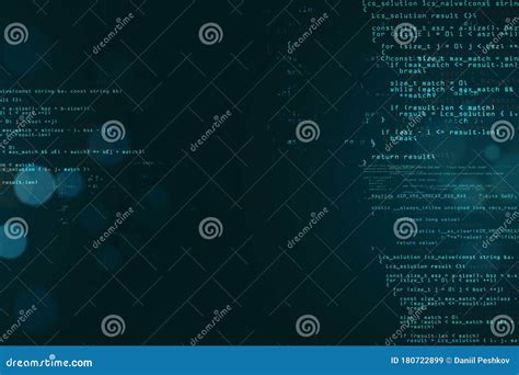 Abstract Dark Coding Backdrop With Text Stock Illustration