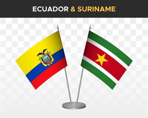 Ecuador Vs Surinam Maqueta De Banderas De Escritorio Ilustraci N