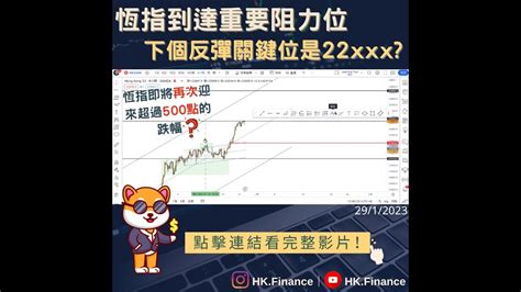 恆指到達重要阻力位，下個反彈關鍵位是22xxx 恆指即將再次迎來超過500點的跌幅期貨 美股 恒指 Youtube