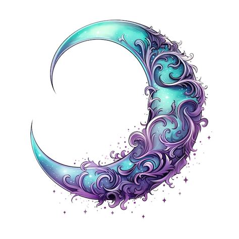 Premium AI Image | beautiful purple Crescent moon clipart illustration