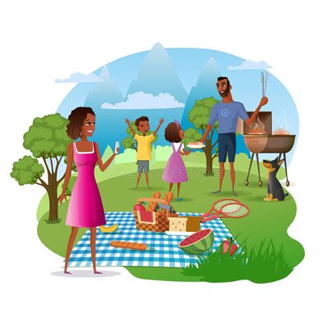 African American Family Picnic Clipart