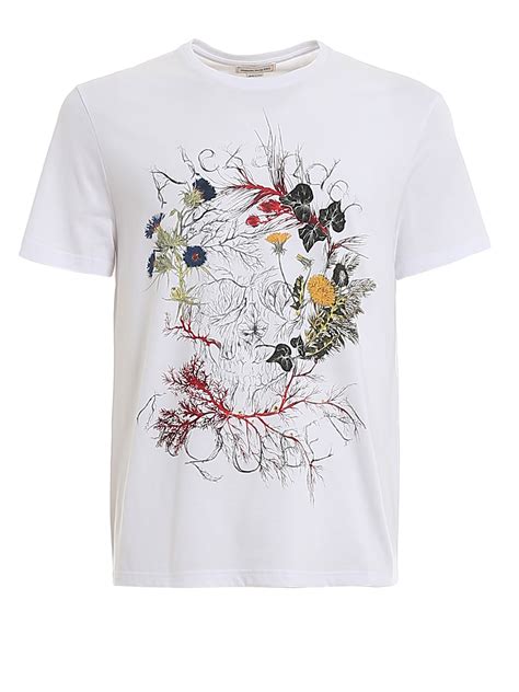 T Shirt Alexander Mcqueen T Shirt Glowing Botanical Skull