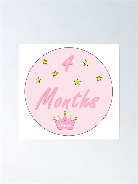 4 Months Old Baby Months Sticker Poster For Sale By Superchele