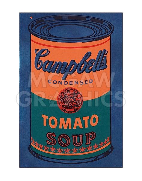 colored campbells soup   blue orange andy warhol soup