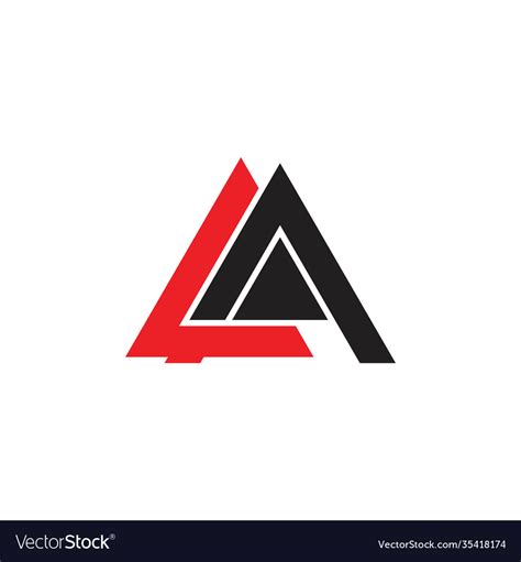 letter la triangle geometric logo royalty  vector image