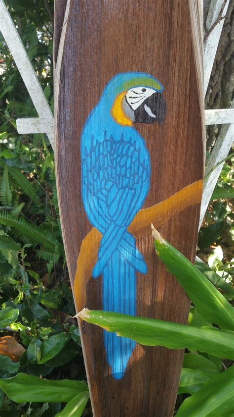 Blue Parrot Palm Pod Etsy In 2020 Palm Frond Art Palm Tree Crafts