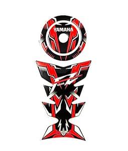 Automopix Combo Fz Dynamic Red Customize Vinyl Tank Pad Fuel Cap