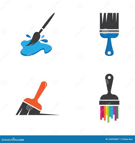 Paintbrush Logo Template Vector Icon Stock Vector - Illustration of ...