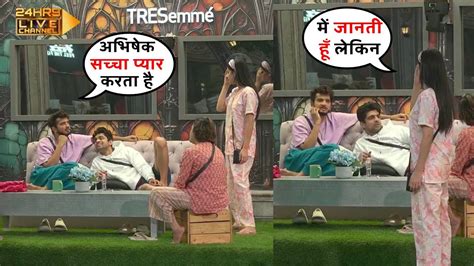 Bigg Boss Live Munawar Ne Abhishek Or Isha K Rishte Par Diya Bada