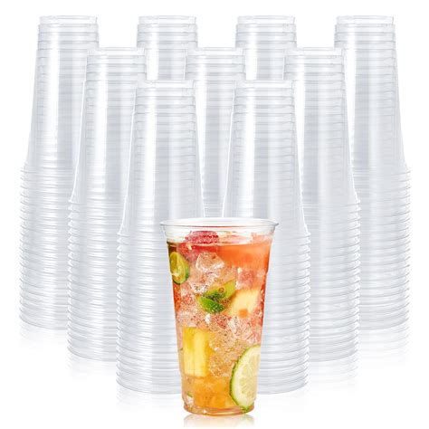 Lilymicky 600 Pack 24 Oz Clear Plastic Cups PET Disposable Drinking