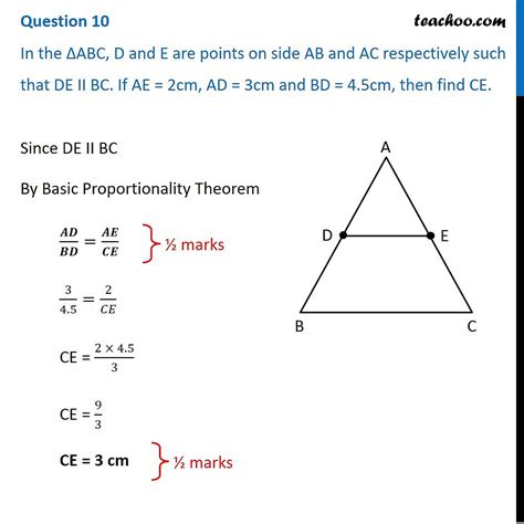 In The Abc D And E Are Points On Side Ab And Ac Respectively Such