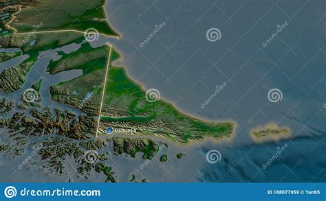 Tierra Del Fuego Argentina Highlighted With Capital Physical Stock