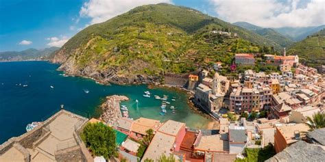 Premium Photo Aerial Panoramic View Of Vernazza Fishing Village In