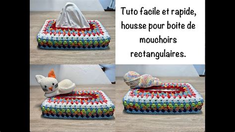 Tuto housse pour boites de mouchoirs rectagulaire au crochet spécial