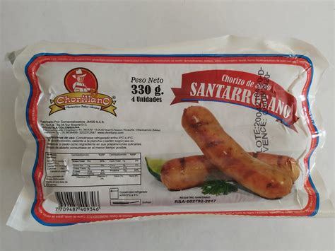 Chorizos Santarrosanos X 4 Und 330gr Distri Especiales