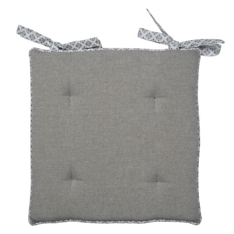 Clayre Eef Chair Cushion Foam X X Cm Grey Cotton Hearts Diamonds