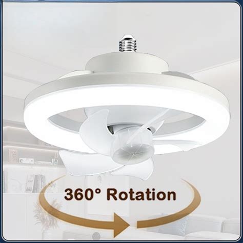 LumináRia Led Ventilador Lâmpada De Teto E27 Como Controle Remoto