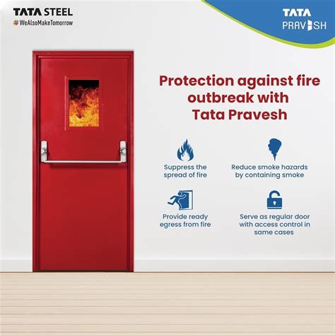 Gp Powder Coated Tata Pravesh Fire Rated Doors For Commercial