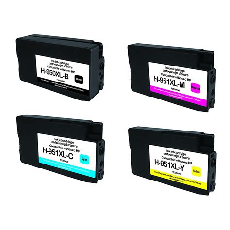 H 950XL H 951XL 4 Cartridge Pack For HP 950XL And HP 951XL Black Cyan