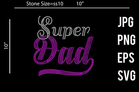 Super Dad Rhinestone Template Design Graphic By Ragib Creative Fabrica