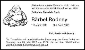 Traueranzeigen Von B Rbel Rodney Trauerportal Ihrer Tageszeitung