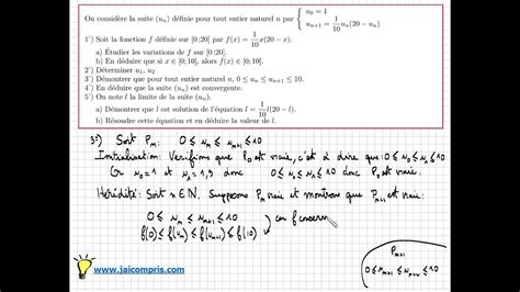 Terminale S exercice 18 Très important fonction dérivation suite