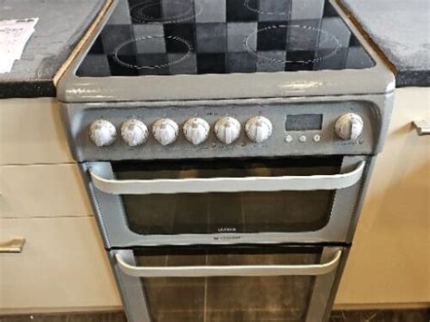 Hotpoint Ultima Hue61gs Graphite 60cm Double Oven Electric Cooker 5016108810200 Ebay