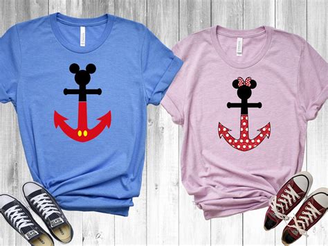 Disney ANCHORS Themed Unisex Matching T Shirts Couples Disney Shirts