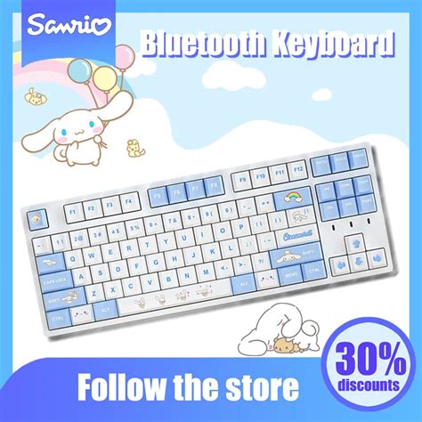 Kawaii Sanrio Anime Mechanical Keyboard Cute Cinnamoroll Cartoon Game