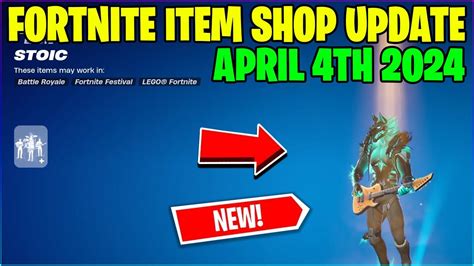 New Stoic Emote And More Fortnite Item Shop April 4th 2024