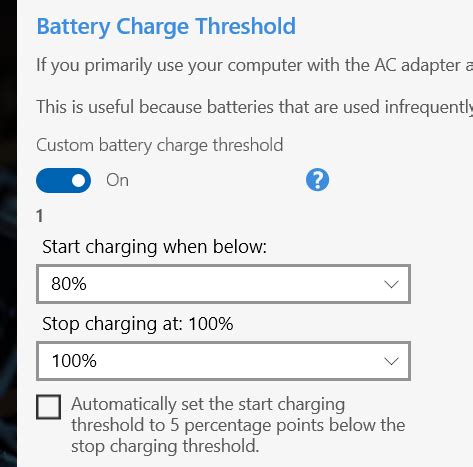 Charging threshold settings in Lenovo Vantage - LenardGunda.com