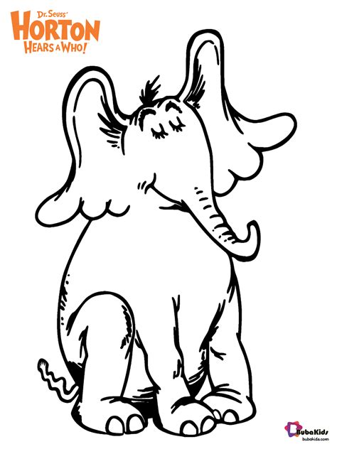 Dr seuss horton hears a who horton elephant printable coloring pages | BubaKids.com