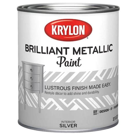 Krylon Silver Latex Metallic Paint 1 Quart In The Craft Paint