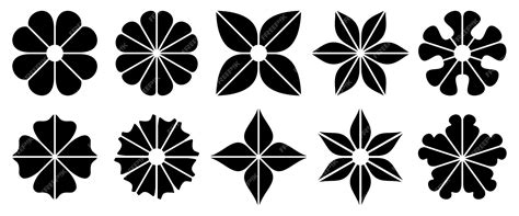premium vector simple flower icon set silhouette vector isolated