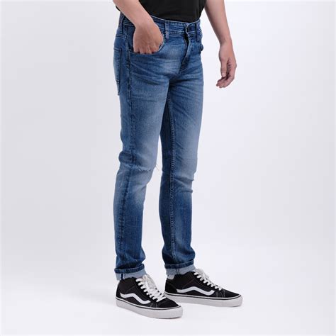 Jual Rockmaker Celana Denim Slim Fit Selvedge Accent Miami Blue