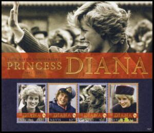 Stamp 50th Birth Anniversary Of Princess Diana Nevis 50th Birth