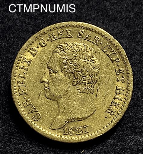 Monnaie Italie Sardaigne Lire Or Charles Felix Turin Ctmp Numis