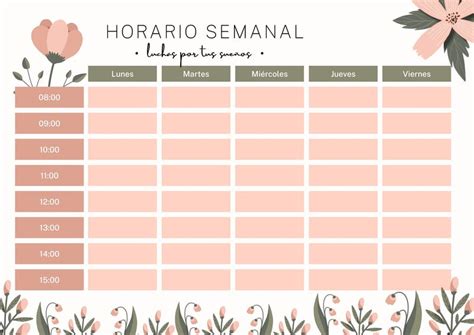 Plantillas Horario Gratis Y Editables Canva