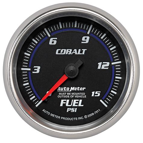 AutoMeter 2 5 8in Fuel Pressure Gauge 0 15 PSI Mechanical Cobalt