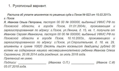 Как правильно составить расписку образец Расписка о передаче денег