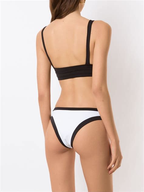 Amir Slama Two Tone Bikini Set Black Farfetch