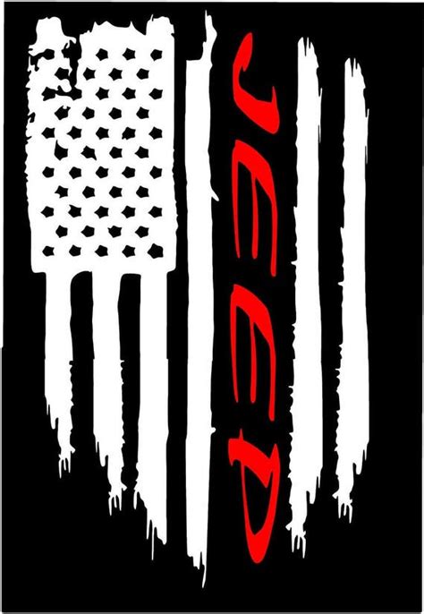 American flag Jeep wrangler vinyl sticker decal thin red line | Etsy