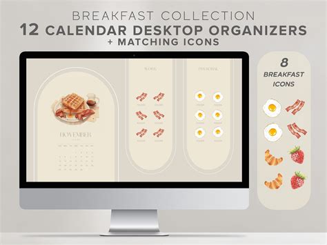 Cute Desktop Organizer Wallpaper Aesthetic Desktop Folder Icons Breakfast Wallpaper Desktop ...