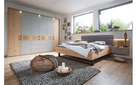 Schlafzimmer In Balkeneiche Lack Taupe Schrank Mit Schubk Sten