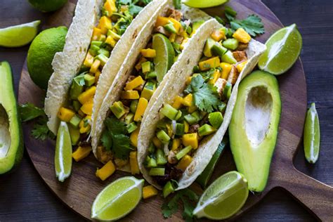 Chicken Tacos With Mango Avocado Salsa