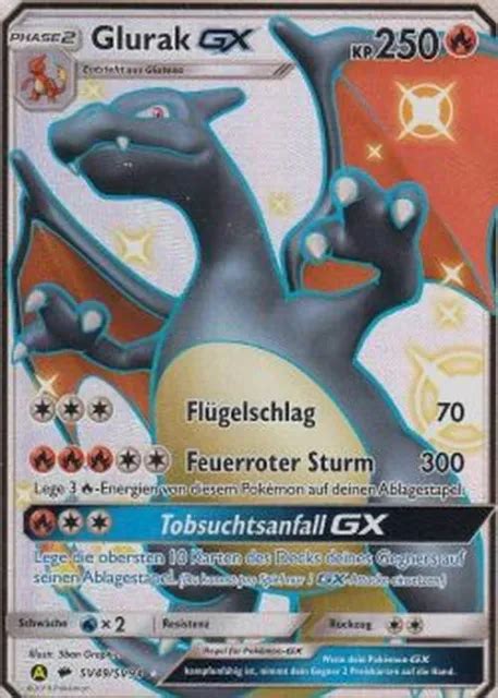 Glurak Gx Sv Sv Fullart Shiny Pokemon Verborgenes Schicksal Karte