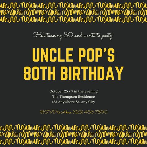 Free Printable Custom 80th Birthday Invitation Templates 60 Off